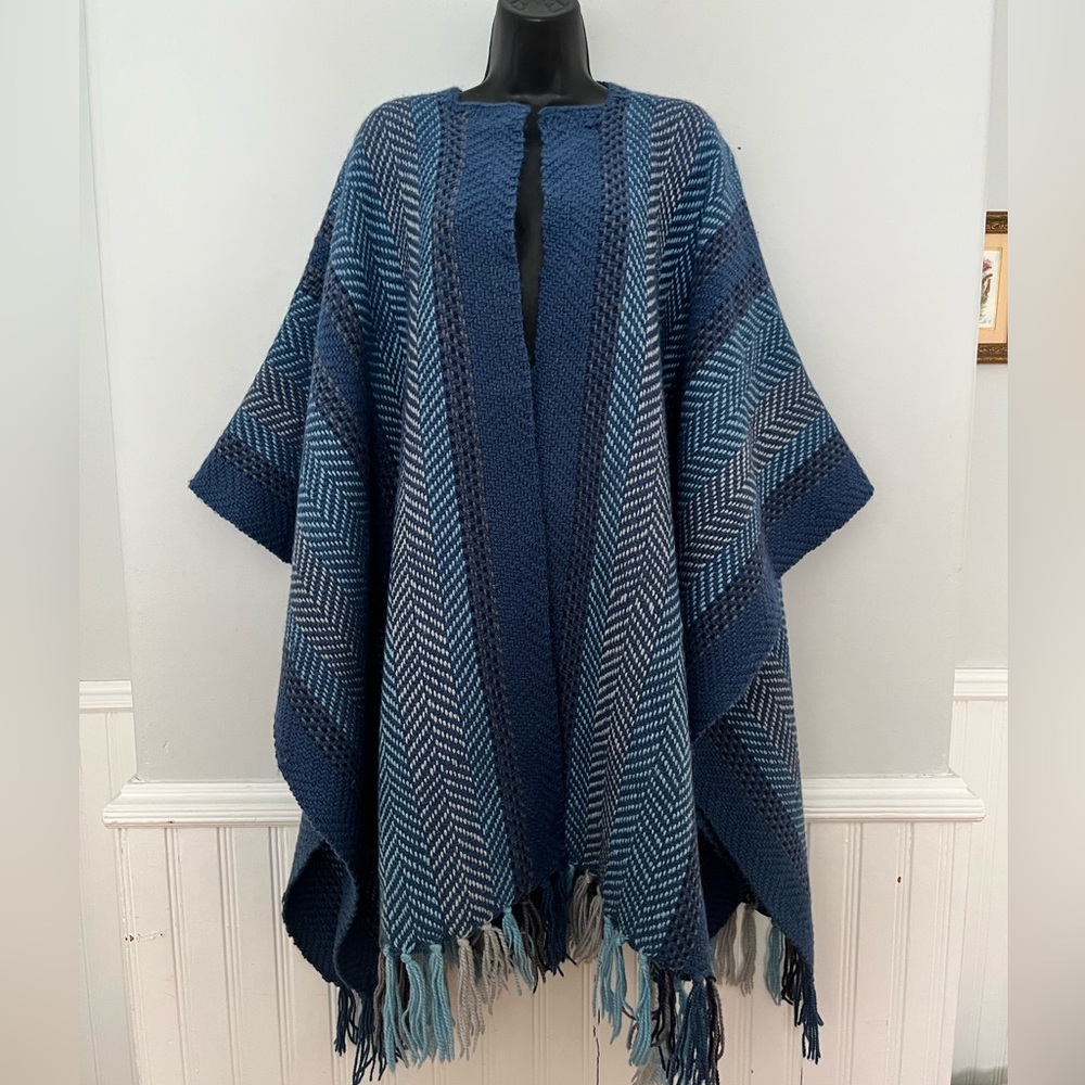 Vintage Handwoven Wool Kimono/Wrap, One Size